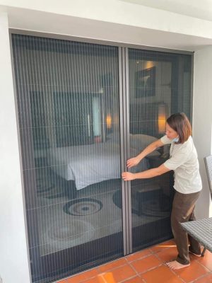 Cửa lưới chống muỗi hệ xếp không ray